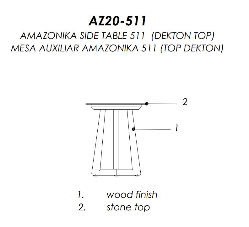 MESA AUXILIAR AMAZONIKA 511  (TOP DEKTON)