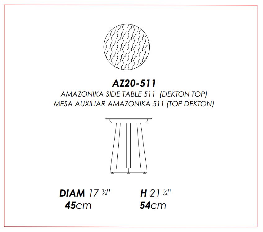 MESA AUXILIAR AMAZONIKA 511  (TOP DEKTON)