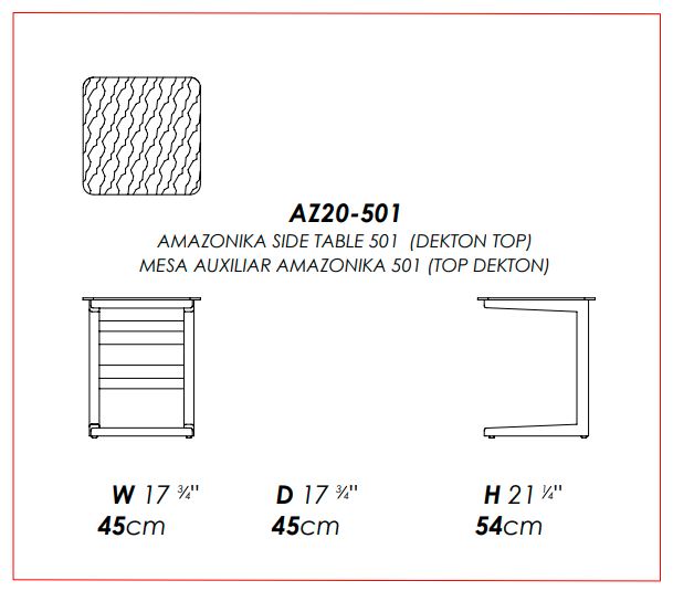 MESA AUXILIAR AMAZONIKA 501 (TOP DEKTON)