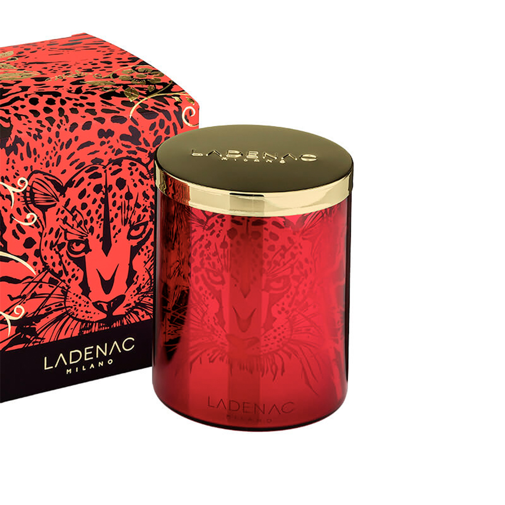 ADORNO DE MESA VELA LADENAC AFRICA LEOPARDO 350G