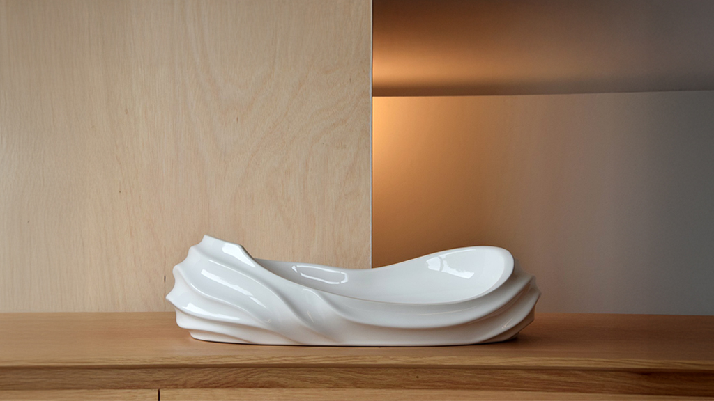 ADORNO DE MESA CERÁMICA ONDAS CENTRO